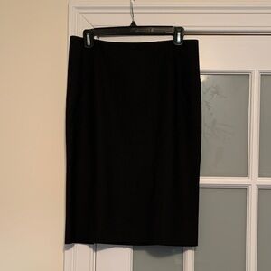 Theory Black Wool Pencil Skirt